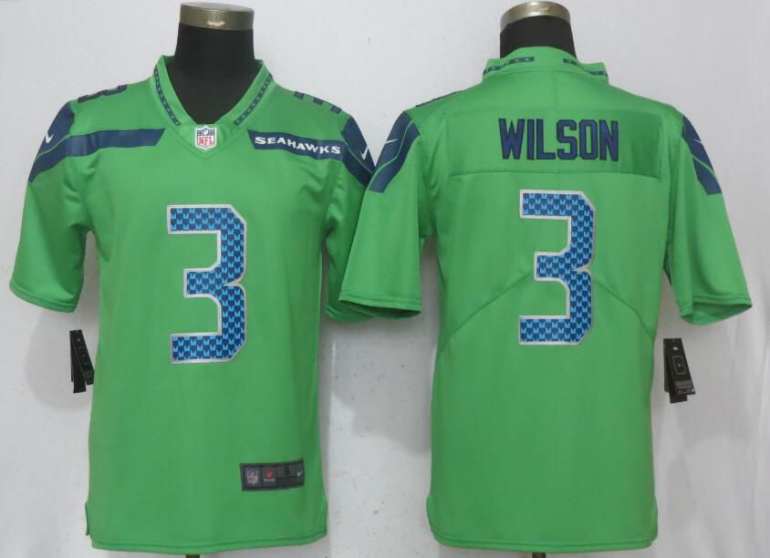 Men Seattle Seahawks 3 Wilson Green Nike Vapor Untouchable Limited NFL Jerseys